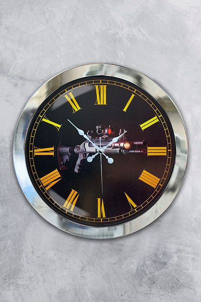 Kasva Concept Ρολόι τοίχου με μεταλλικό όπλο χρωμίου 40 cm