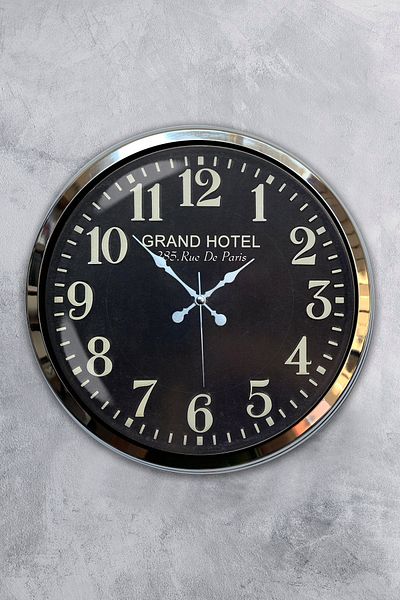 Kasva Concept 40 cm Chrome Metal Grand Hotel Wall Clock