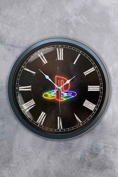 Kasva Concept Gift 40 cm Black Metal Playstation Wall Clock