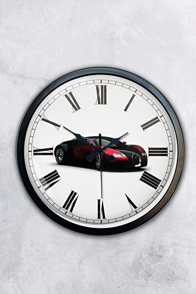 Platin Saat هدية ساعة حائط بوجاتي معدنية سوداء مقاس 40 سم