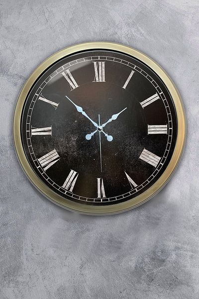 Kasva Concept Gift 40 cm Antique Metal Black Wall Clock