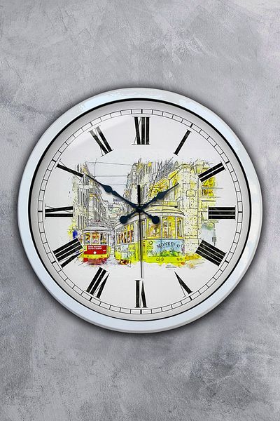 Kasva Concept Gift 40 cm White Metal Nostalgia Wall Clock