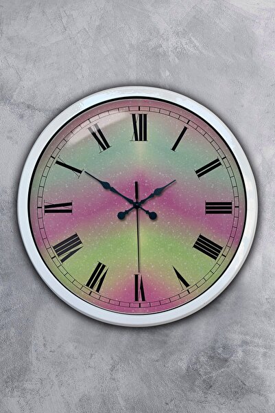 Platin Saat هدية ساعة حائط معدنية بيضاء متنوعة مقاس 40 سم