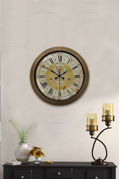 Kasva Concept Gift 36 cm Antique Metal Design Wall Clock