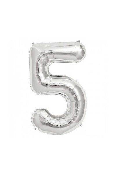Parti Furyası 5 Foil Balloon Silver 100 Cm Helium Balloon Flying Balloon
