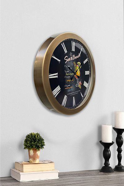 Kasva Concept Gift 36 cm Antique Metal Beverage Wall Clock