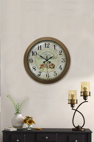 Kasva Concept Gift 36 cm Antique Metal Light Wall Clock