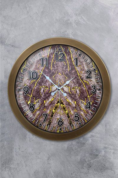 Kasva Concept Gift 36 cm Antique Metal New Marble Wall Clock