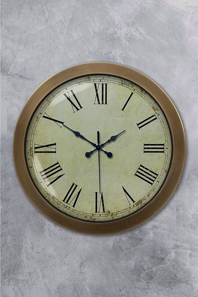 Kasva Concept Gift 36 cm Antique Metal Antique Roman Wall Clock