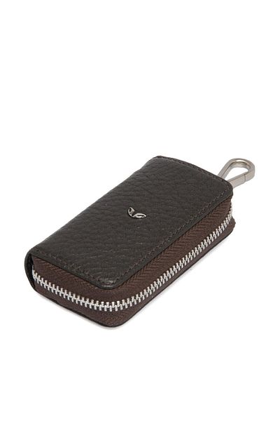 Tergan Brown Leather Unisex Keychain 00257a42