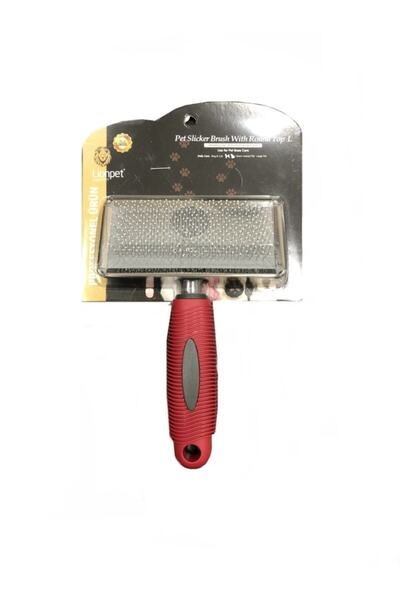 Lion Pet Equipment Kedi Ve Köpek Tarak Boncuk Uçlu L Kırmızı