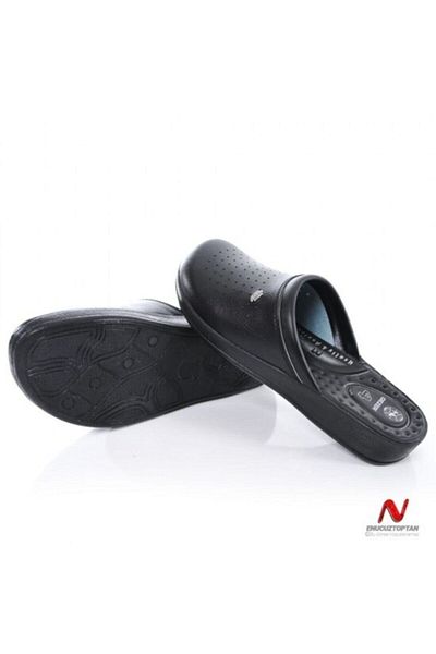 GEZER Unisex Black Sabo Slippers