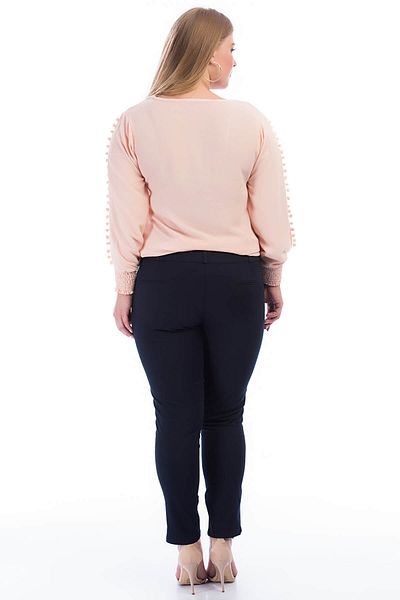 Piano Luce Pianoluce Navy Blue Linen Trousers - 49116