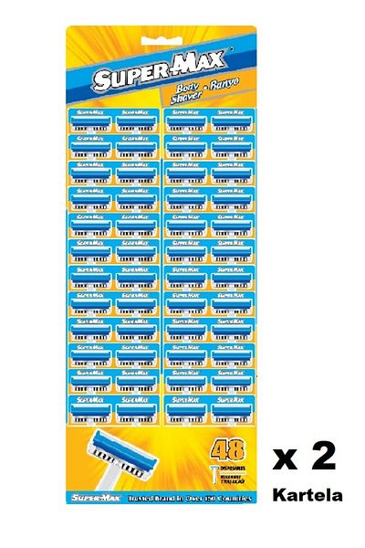 SÜPERMAX Bath Razor Disposable Body Shaving Blade 96 Pack Chart