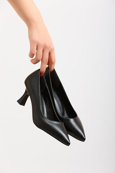 en7 Black Skin Women's Classic Heeled Shoes 0002