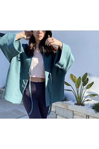 ki-nua studio Yumuşak Dokulu Önden Bağlamalı Unisex Kapitone Oversize Ceket K...