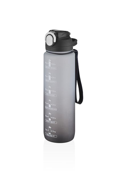 Vagonlife 1000ml Motivational Water Bottle with Thick Straw Sticker Gift Double Colors 2219