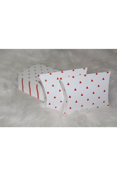 anka design Pillow Box Cardboard Red Pine Tree 7,2x7,4x1,8cm 15pcs -