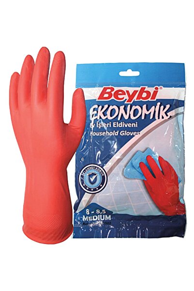 Beybi Economical Latex Gloves Household Red No:8 1 Pair