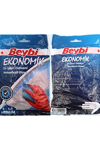Beybi Economical Latex Gloves Household Red No:8 1 Pair