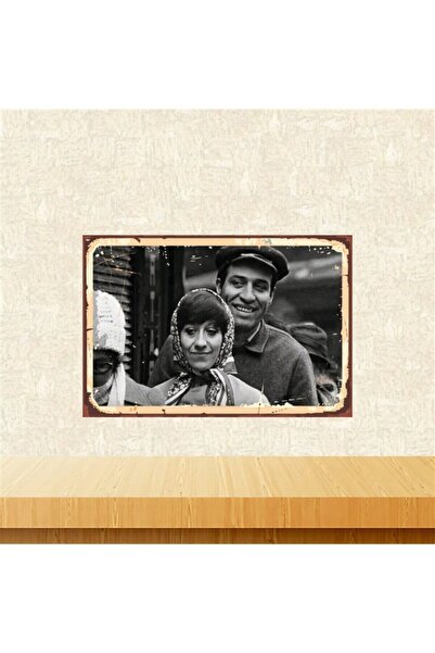 TAKIFİX Çöpçüler Kralı Ayşen Gruda & Kemal Sunal 20-30 Cm Retro Ahşap Tablo T...