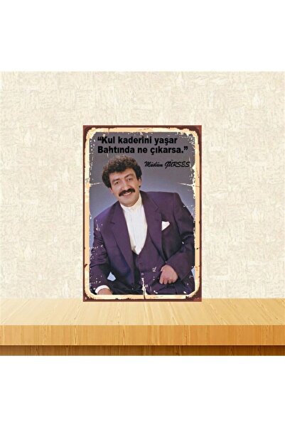 TAKIFİX Müslüm Gürses Kul Kaderini Yaşar 20-30 Cm Retro Ahşap Poster Tkfx4334