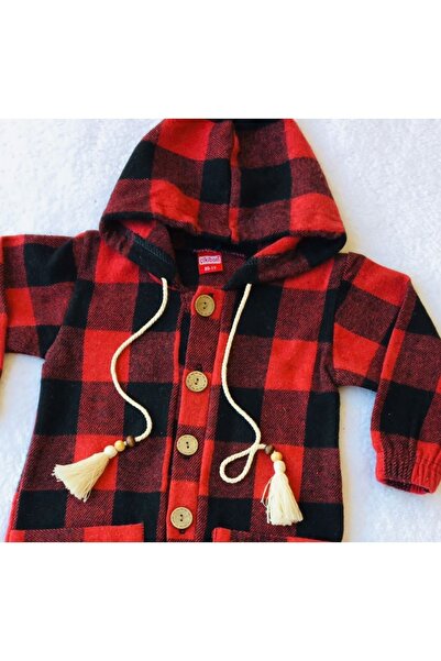 DIDuStore 1/3 Year Old Baby Clothing Models Lumberjack Plaid Front Buttoned Hooded Baby Suit Jumpsuit