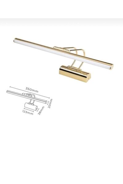 gaziantepavize Gold Kasa Pilli Aplik Beyaz Işık Banyo Ayna Tablo Aydınlatması...