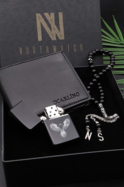 Northwatch Özel Figürlü Zippo Çakmak, Cüzdan Ve Harfli Bileklik Erkek Hediyel...