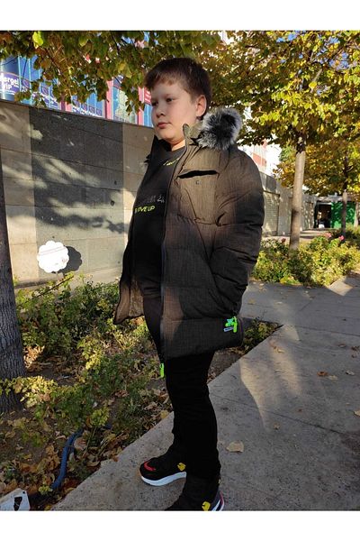 MODA ARPOL 9-16 Years Old Fleece Hood Furry Boy's Thick Coat