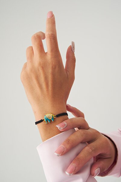 Eva Takı Siyah Fil Örgü Ip Best Friends Bileklik