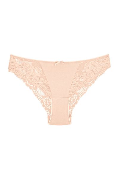 Zena Slip damă din dantelă bumbac pudrat