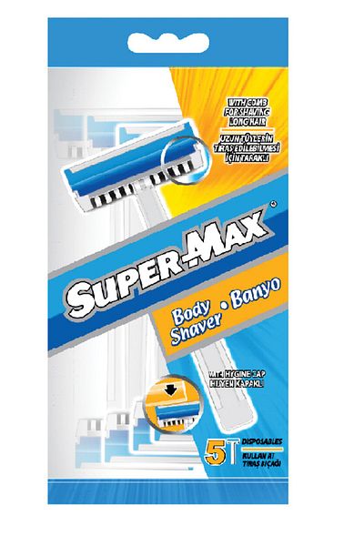 SÜPERMAX Bathroom Disposable Body Shaving Blades 5 Pieces Bag