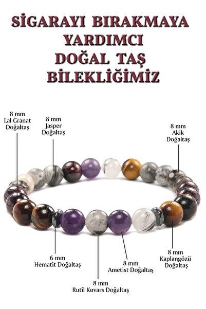 NehirTaş Sertifikalı Sigarayı Bırakmaya Yardımcı Doğal Taş Bileklik