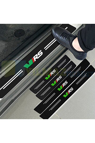 yılmazetic Skoda Vrs Logo Karbon Kapı Eşiği Oto Sticker Etiket Yapıştırma Ara...