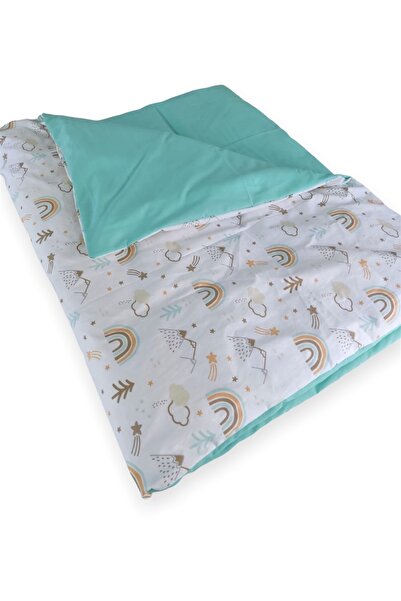 Babynia غطاء لحاف فردي غطاء لحاف قوس قزح نعناعي 100 × 150 سم إنه مجرد غطاء لحاف