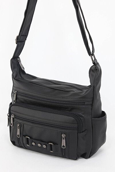 Depoms Siyah Orta Boy Günlük Kadın Çapraz Askılı Postacı Omuz Çantası Ithal K...