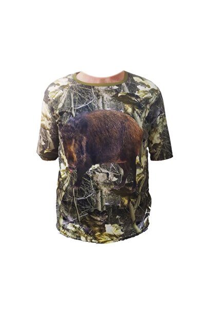 ALDOS Kısa Kol Meşe Desenli Domuzlu Avcı Ve Outdoor T-shirt