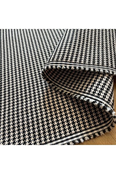 Yeşimm Kumaş Siyah Kazayağı Flanel Kumaş