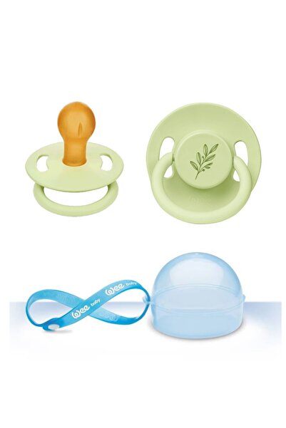 Wee Baby حاوية تخزين اللهاية + مجموعة لهاية ذات طرف مطاطي نقي