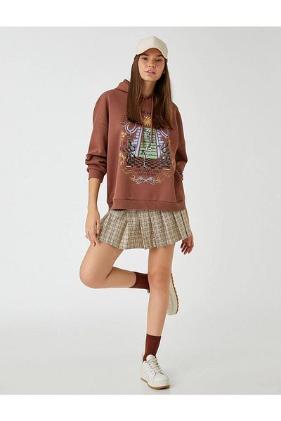 Koton 3wal10472ık Women's Sweat Brown