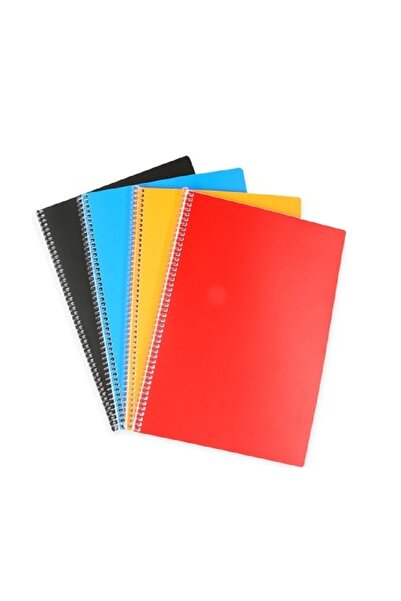 HOBBYRONS 72 Yaprak Spralli Defter, A4 Kareli, Plastik Kapak(1 Adet)