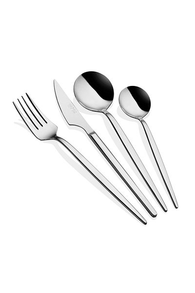 The Mia Isla Fork Spoon Knife Set Silver 24 Pieces