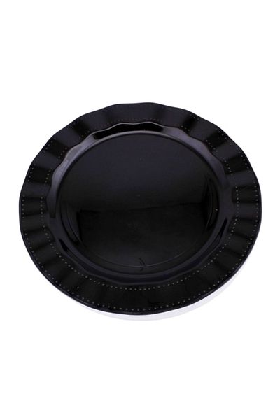 14Süs Plastic Plate Hard Luxury 22cm (6 Pieces) Color Black