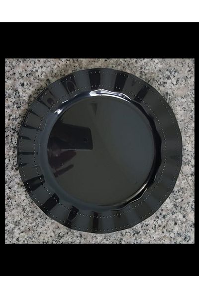 14Süs Plastic Plate Hard Luxury 22cm (6 Pieces) Color Black