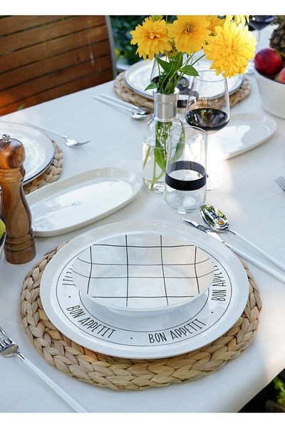The Mia Daily Tunes Dinner Plate - Set of 6 20 Cm