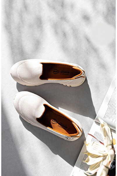 Deripabuc Beige Women's Sports Ballerina Walking Shoes Dp23-0201