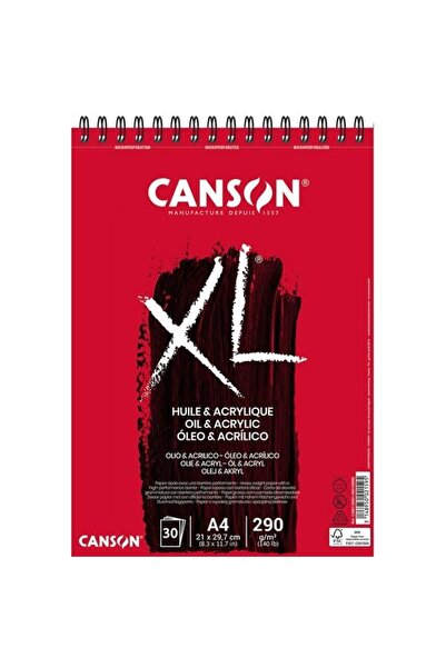 Canson Xl Yağlı Boya Ve Akrilik Spiralli Blok 30f A4 290g - 400110401