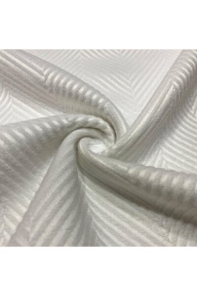 Yeşimm Kumaş Beyaz Balıksırtı Desen Kaşe Kumaş