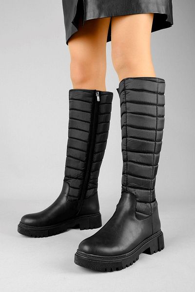 Lal Shoes & Bags Дамски ботуши Sofia с детайл от плат Parachute - Черни